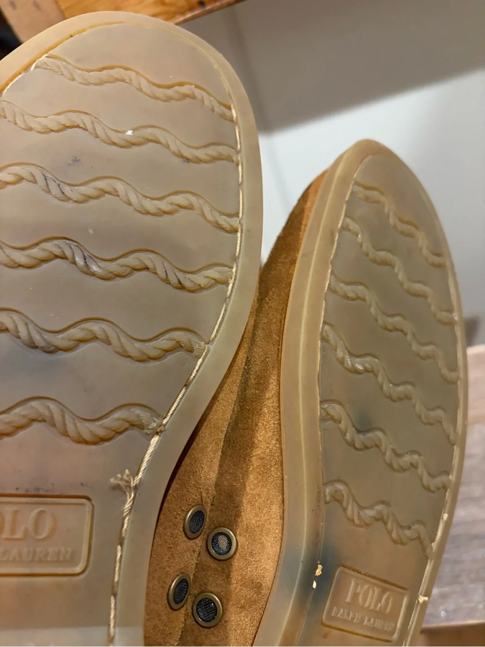 POLO RALPH LAUREN MERTON LUXURY BROWN SUEDE BOAT SHOES SIZE 13 like NEW $195